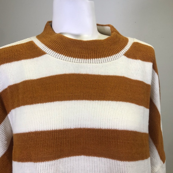 Socialite Striped Mock Neck Dolman Sleeve Sweater - Picture 2 of 7